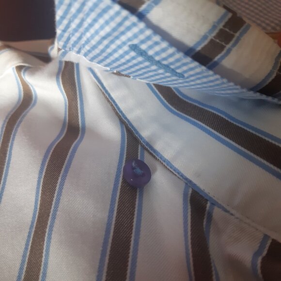 Jack Lipson Flex SZ 15.5 100% Cotton Men's Button Down Striped Dress Shirt - Picture 6 of 16